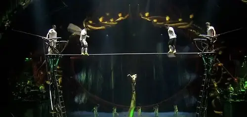 Circus high rope performance