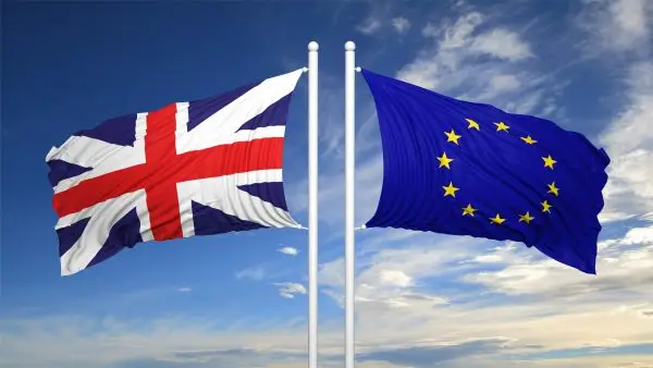 Union Jack and EU flag