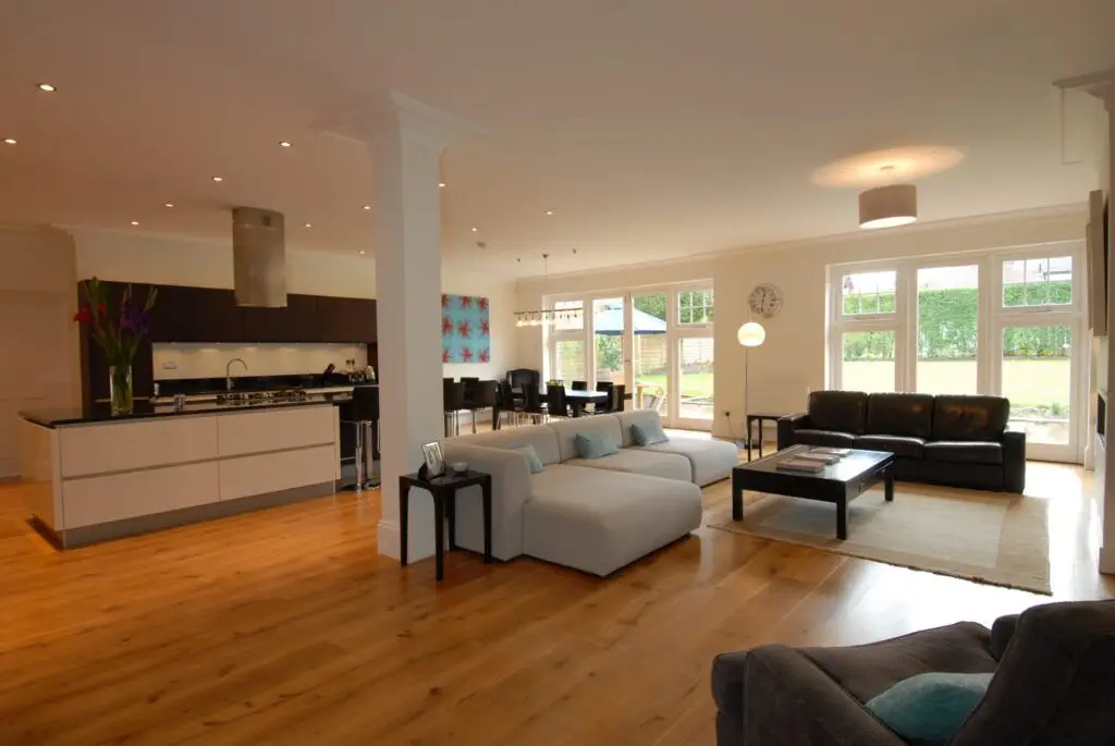 Open-plan living and kitchen space